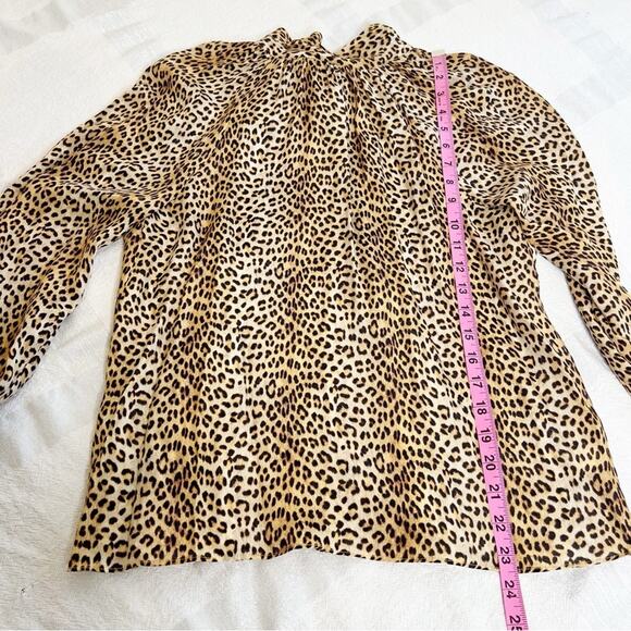 Ramy Brook Leopard Print Silk Neck Tie Blouse Leopard Print XS - Picture 4 of 12